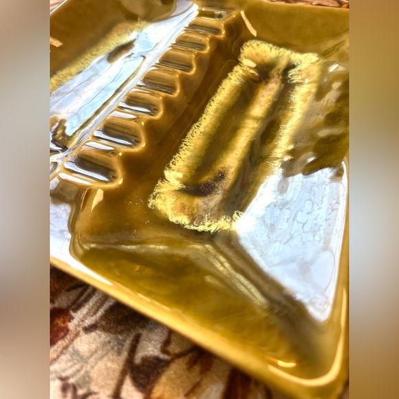 ☾ 8” x 8” 1960’s ashtray ~ avocado green. 🥑✨ - Picture 8 of 9